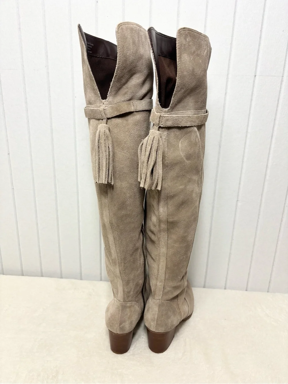 Sole Society Taupe‎ Cow Suede Over-the-Knee Boots 